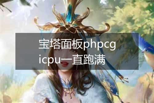 宝塔面板phpcgicpu一直跑满