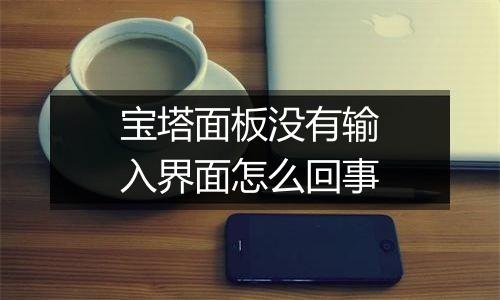 宝塔面板没有输入界面怎么回事