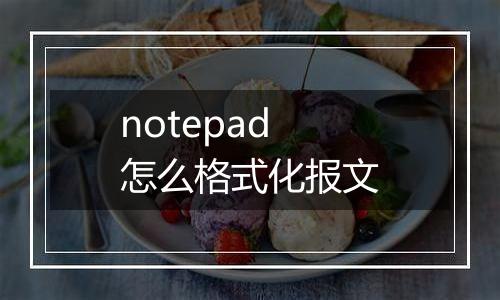 notepad怎么格式化报文
