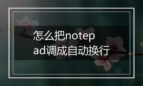 怎么把notepad调成自动换行