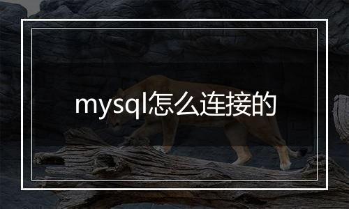 mysql怎么连接的