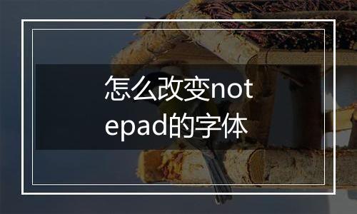 怎么改变notepad的字体