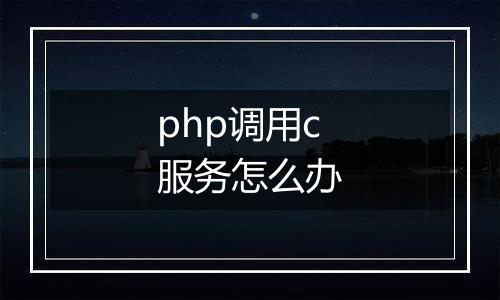 php调用c服务怎么办