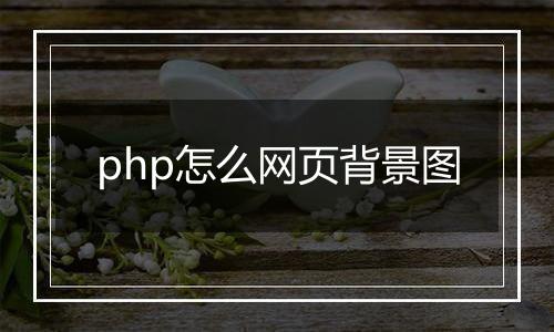 php怎么网页背景图