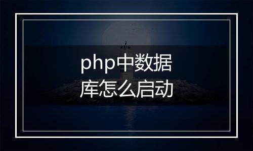 php中数据库怎么启动