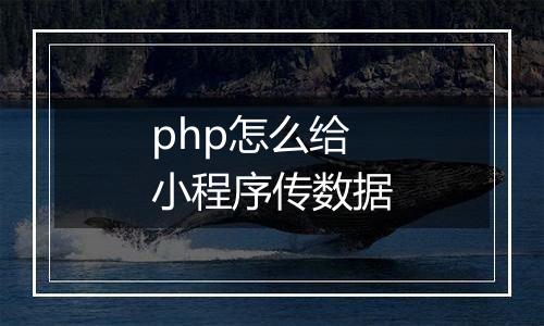 php怎么给小程序传数据