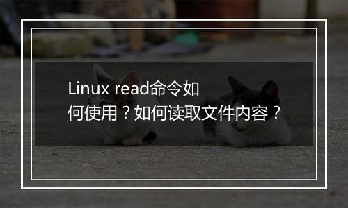 Linux read命令如何使用？如何读取文件内容？