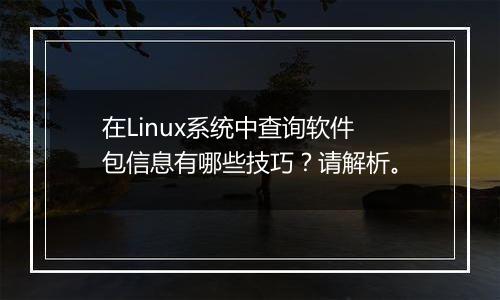 在Linux系统中查询软件包信息有哪些技巧?请解析。