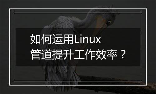 如何运用Linux管道提升工作效率?