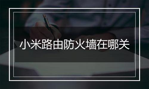 小米路由防火墙在哪关