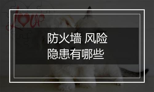 防火墙 风险隐患有哪些