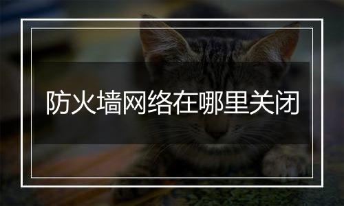 防火墙网络在哪里关闭