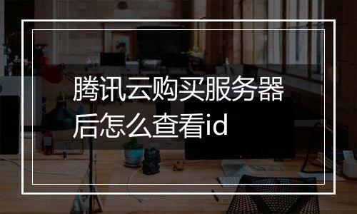 腾讯云购买服务器后怎么查看id