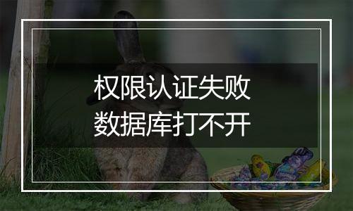 权限认证失败 数据库打不开