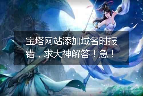 宝塔网站添加域名时报错,求大神解答!急!