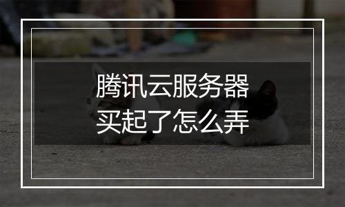 腾讯云服务器买起了怎么弄