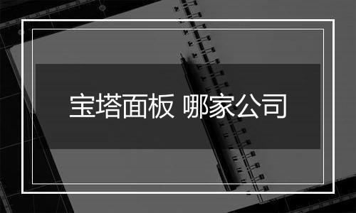 宝塔面板 哪家公司