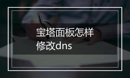 宝塔面板怎样修改dns