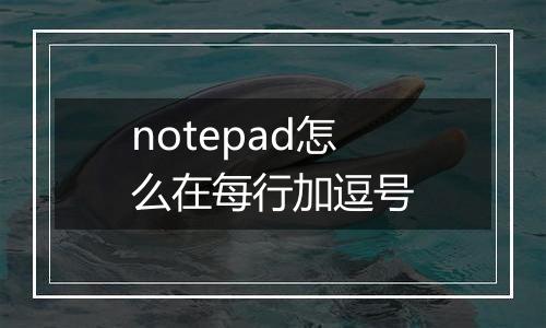 notepad怎么在每行加逗号