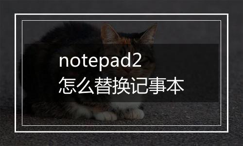 notepad2怎么替换记事本