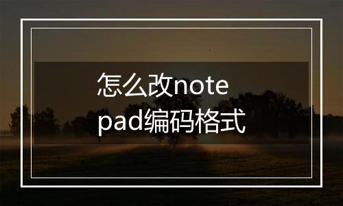 怎么改notepad编码格式