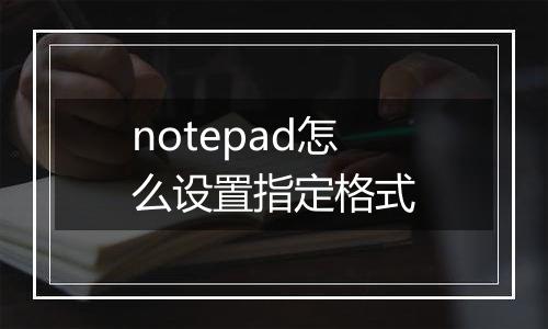 notepad怎么设置指定格式