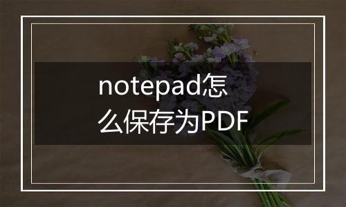 notepad怎么保存为PDF