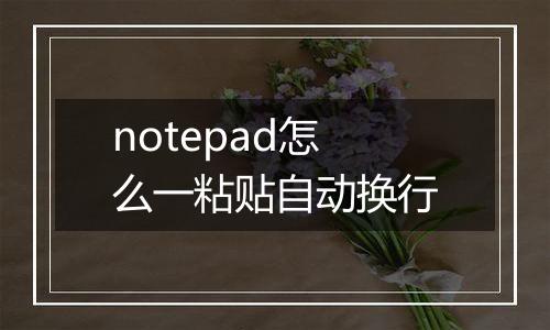 notepad怎么一粘贴自动换行