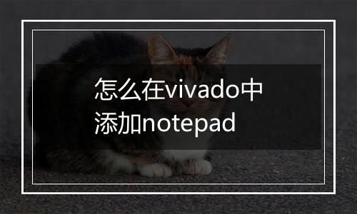 怎么在vivado中添加notepad