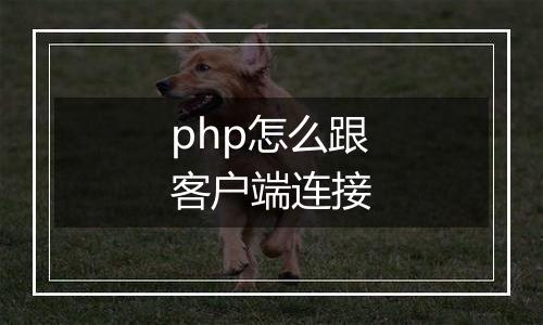 php怎么跟客户端连接