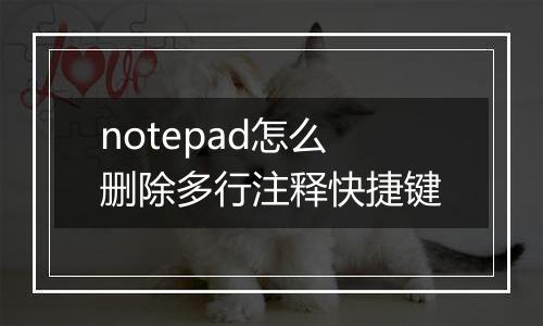notepad怎么删除多行注释快捷键