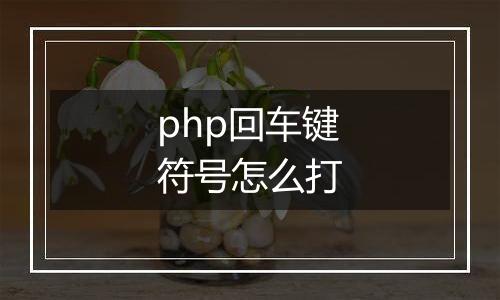 php回车键符号怎么打