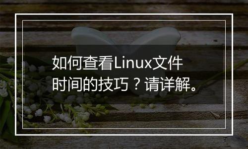 如何查看Linux文件时间的技巧?请详解。