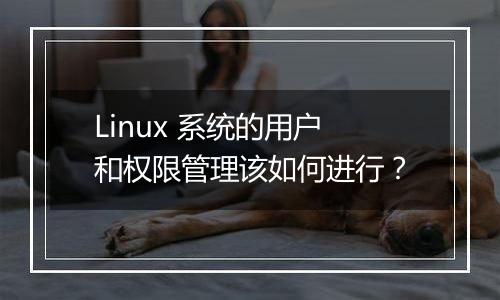Linux 系统的用户和权限管理该如何进行?