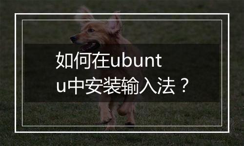 如何在ubuntu中安装输入法?