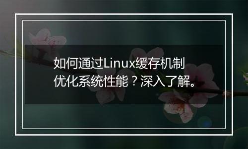 如何通过Linux缓存机制优化系统性能?深入了解。
