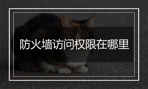 防火墙访问权限在哪里