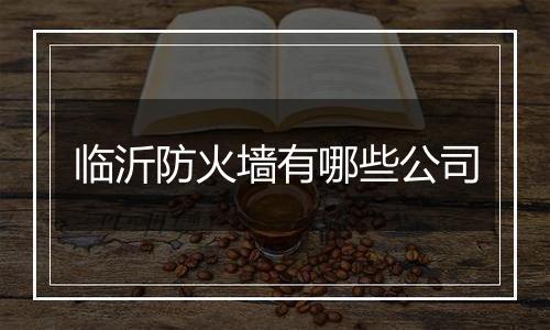 临沂防火墙有哪些公司