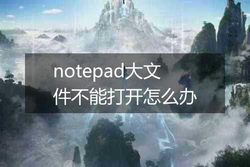 notepad大文件不能打开怎么办
