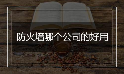 防火墙哪个公司的好用