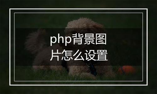 php背景图片怎么设置