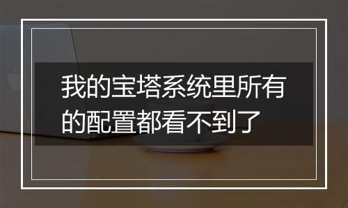我的宝塔系统里所有的配置都看不到了