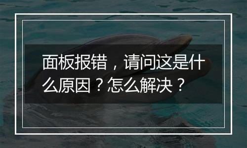 面板报错，请问这是什么原因？怎么解决？