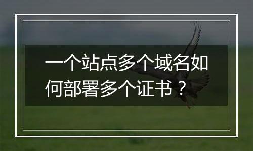 一个站点多个域名如何部署多个证书？