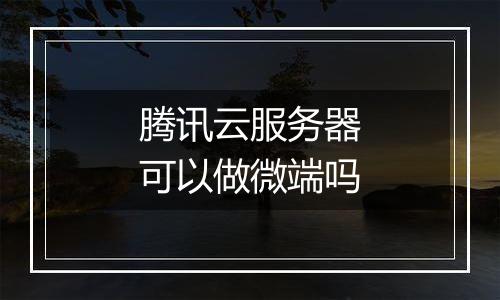 腾讯云服务器可以做微端吗
