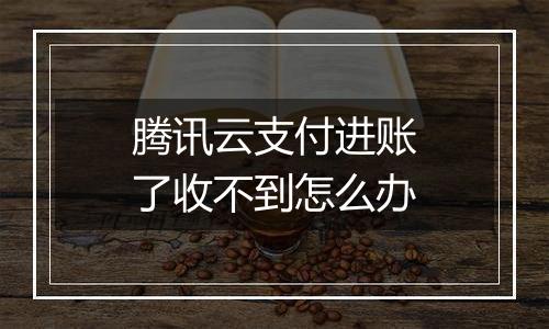 腾讯云支付进账了收不到怎么办