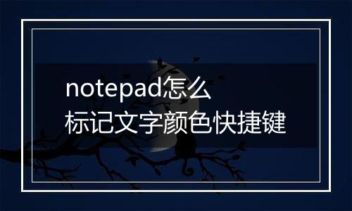 notepad怎么标记文字颜色快捷键