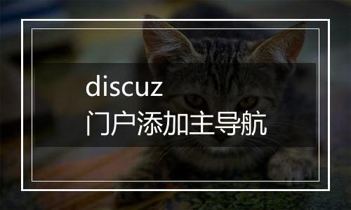 discuz 门户添加主导航