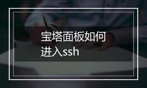 宝塔面板如何进入ssh