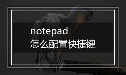 notepad怎么配置快捷键